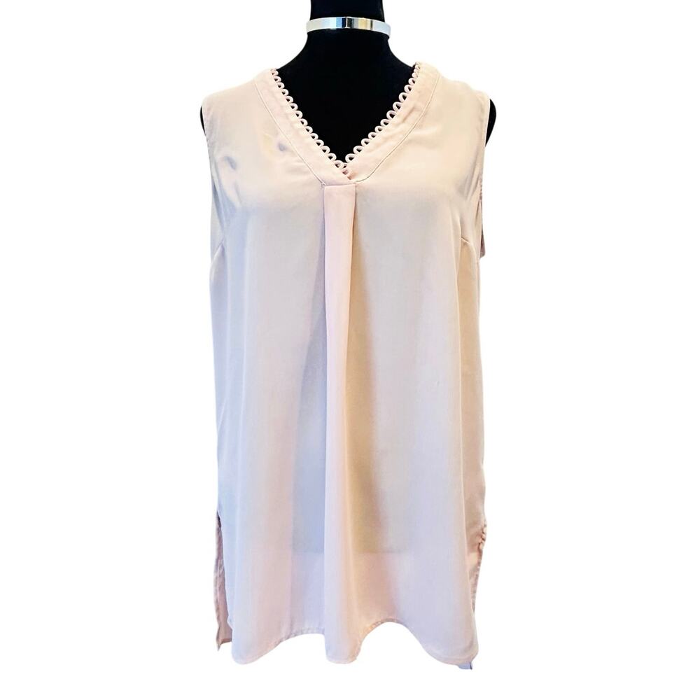 DR2 by Daniel Rainn Blush Pink Hi-Lo Blouse Size Medium Boho Top